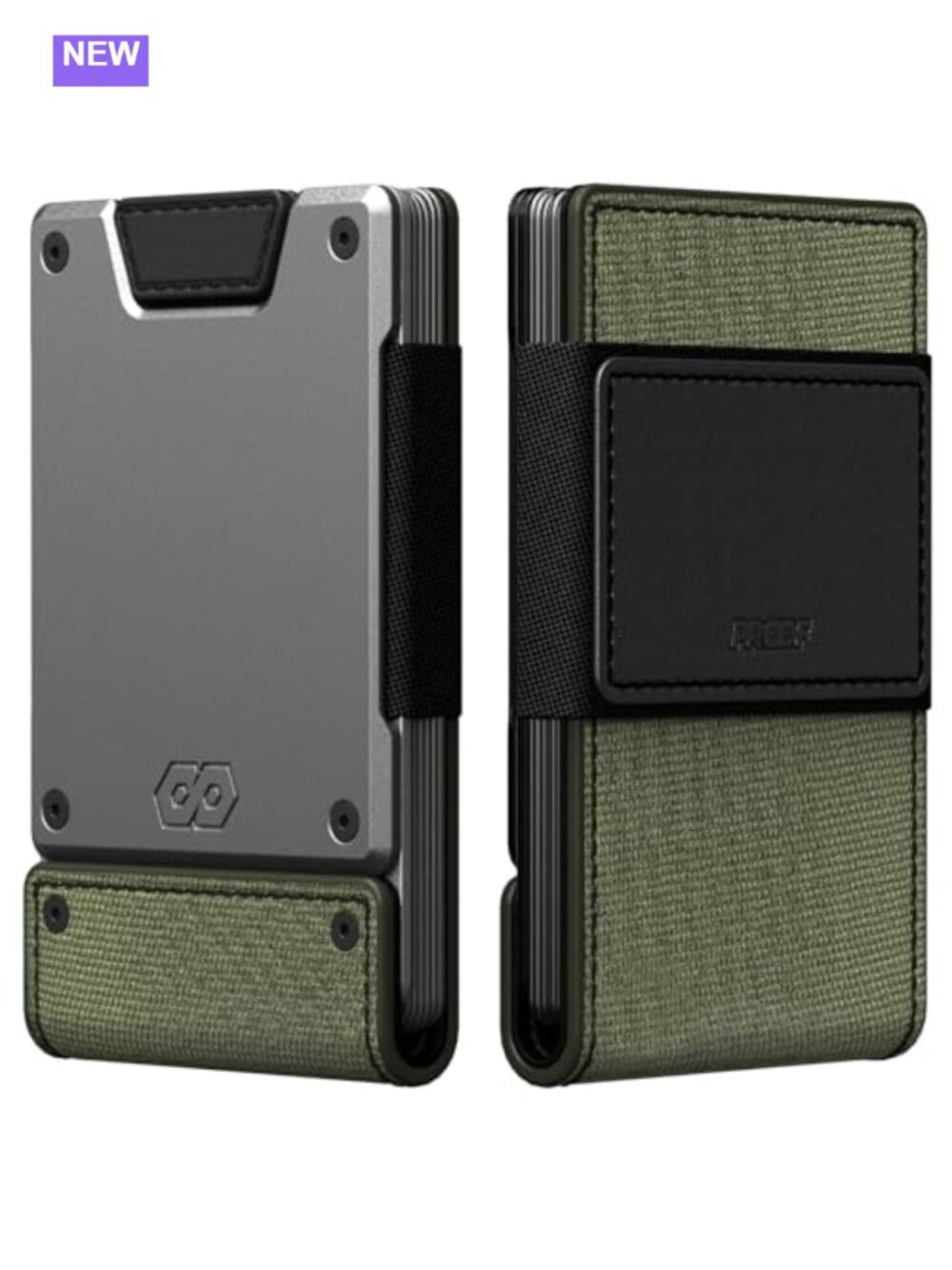 Slim Minimalist RFID Blocking Leather Metal Wallet 25 Card Cash Strap